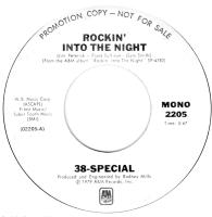 38 Special: Rockin' Into the Night U.S. promotional 7-inch