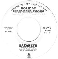 Nazareth: Holiday U.S. promotional 7-inch