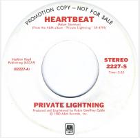 Private Lightning: Heartbeat U.S. promotional 7-inch