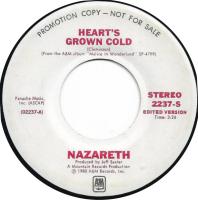 Nazareth: Heart's Grown Cold U.S. promotional 7-inch