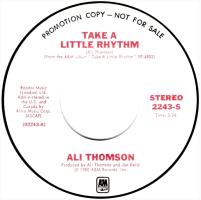 Ali Thomson: Take a Little Rhythm U.S. promotional 7-inch