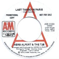 Herb Alpert & the Tijuana Brass: Last Tango In Paris Canada promotional 7-inch