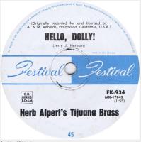 Herb Alpert & the Tijuana Brass: Hello, Dolly New Zealand 7-inch