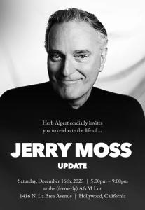 Jerry Moss Tribute announcement