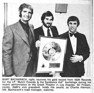 Burt Bacharach, Gil Friesen RIAA gold 