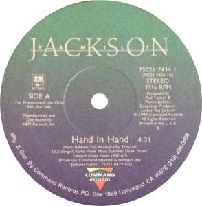 Jackson Family: Hand In Hand U.S. 7-inch